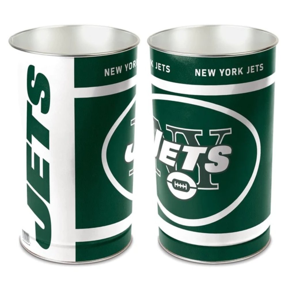 New York Jets Metal Trash Can / Wastebasket NEW